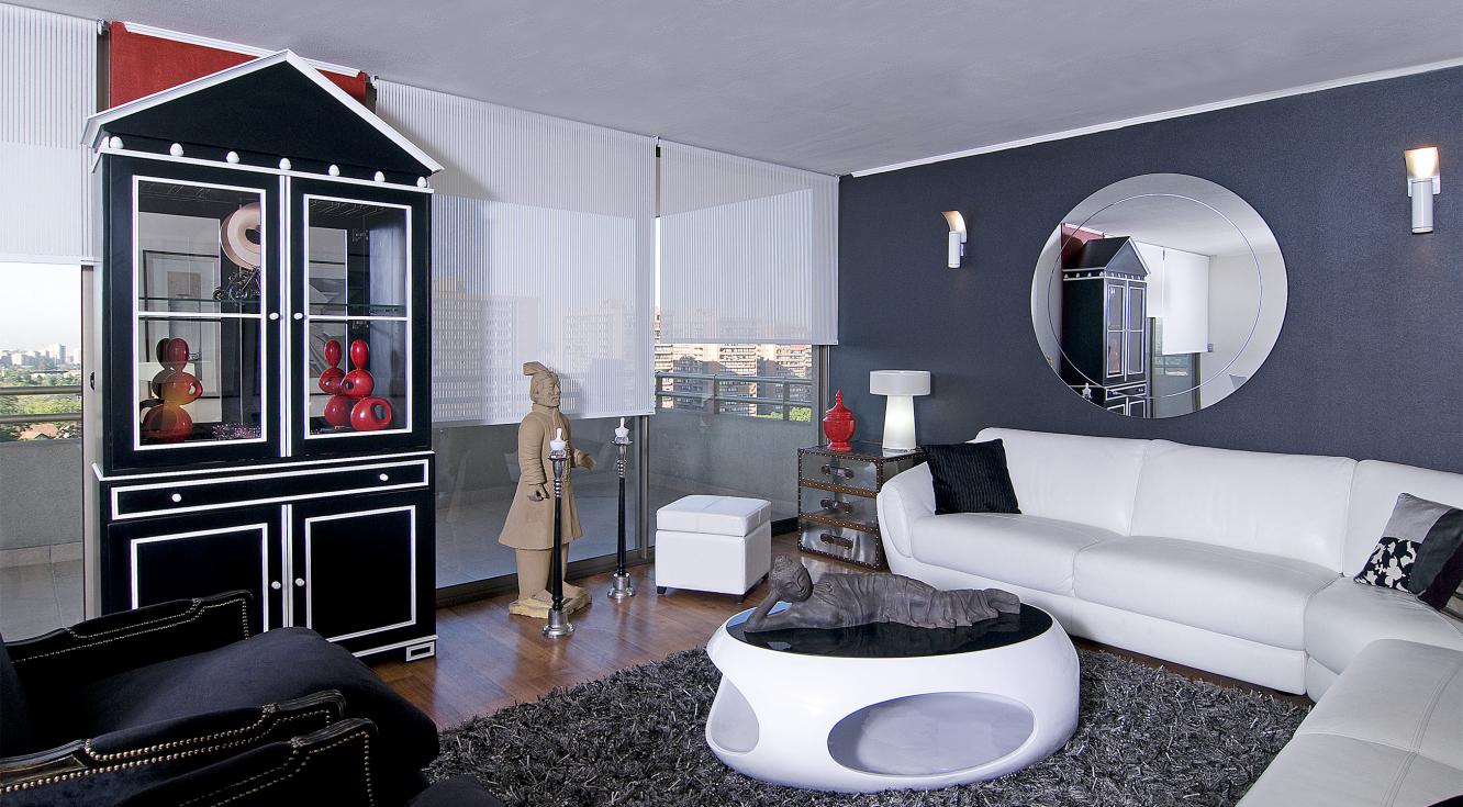 Cortina Enrollable Roller Quantum en proyecto Departamento Lo Curro Cortina Roller Quantum motorizada ideal para ambientes modernos