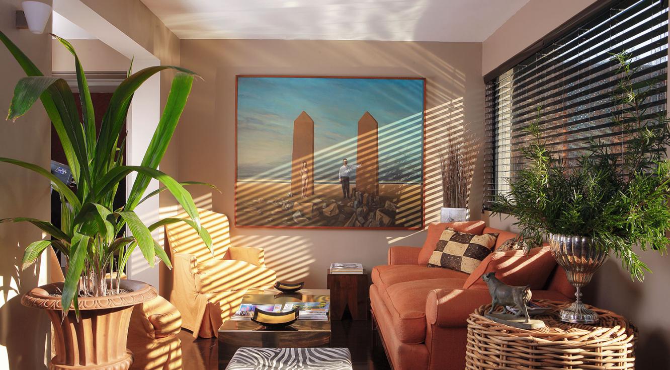 Persiana Country Woods HunterDouglas proyecto en sala de estar. Country Woods, Manejo de luz en Proyecto Casa Fray Bernardo.